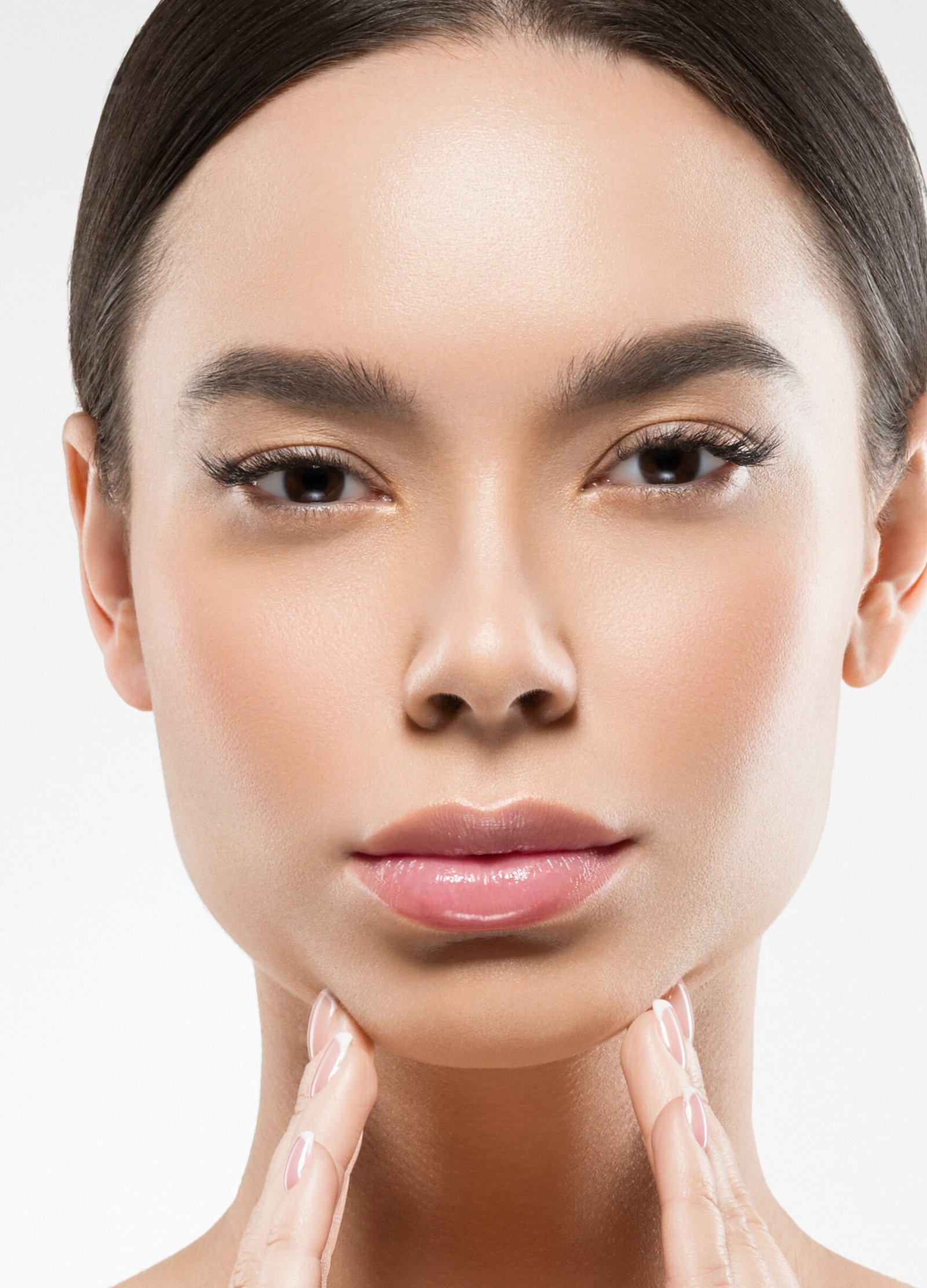 Woman with beautifully contoured chin and jawline at Couture Dermatology and Laser Beverly Hills Beverly Hills