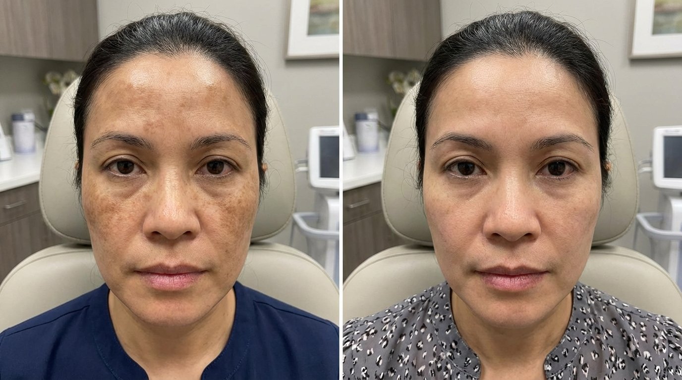 Melasma Correction before and after results at Couture Dermatology and Laser Beverly Hills