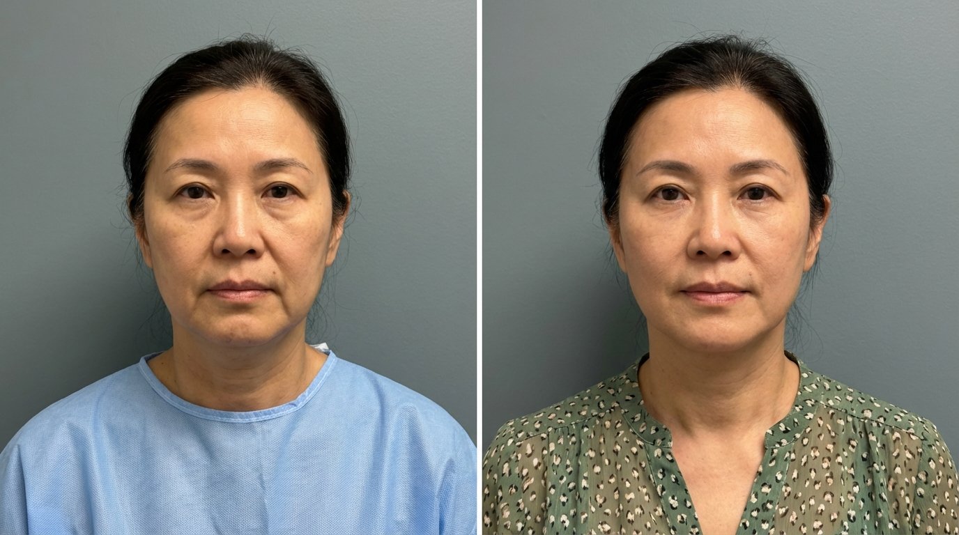 Non-Surgical Facelift before and after results at Couture Dermatology and Laser Beverly Hills